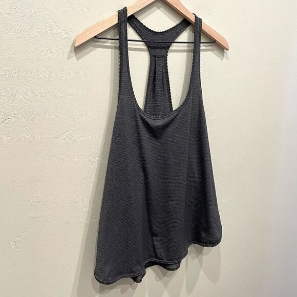 Lululemon Dark Heather Gray Stripe Racerback Tank Top - Picture 4 of 11